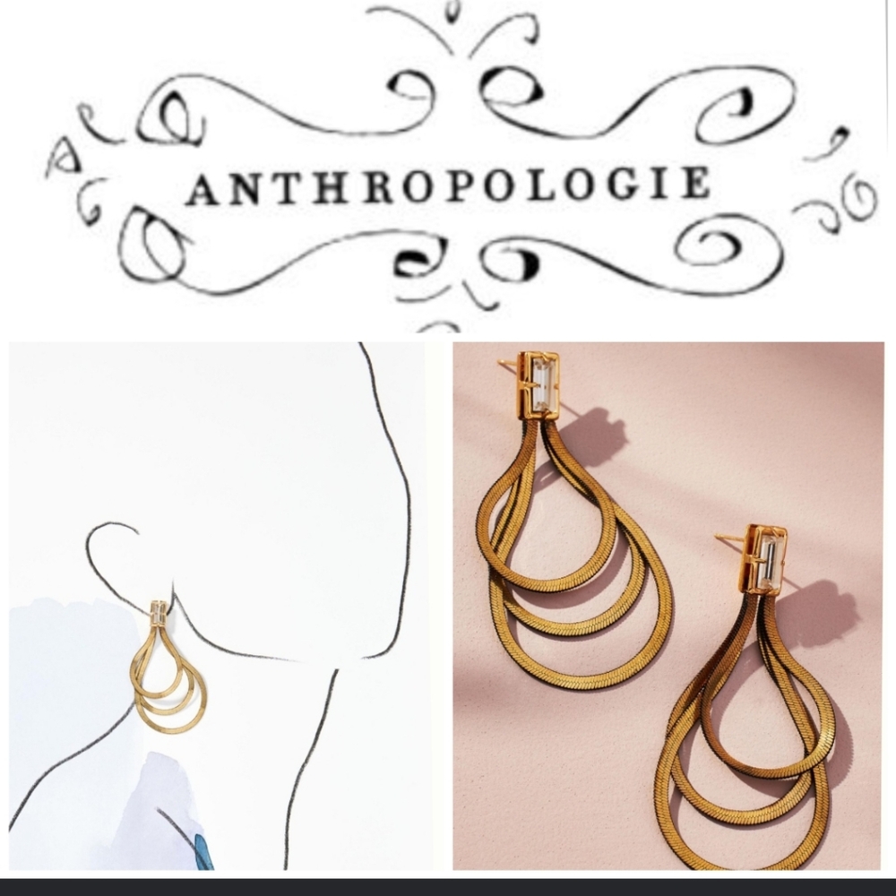 Anthropologie triple chain earring